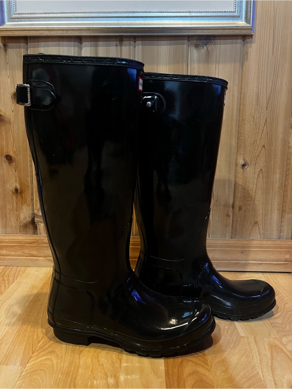 Hunter Black Gloss Tall Women's Rain Boots